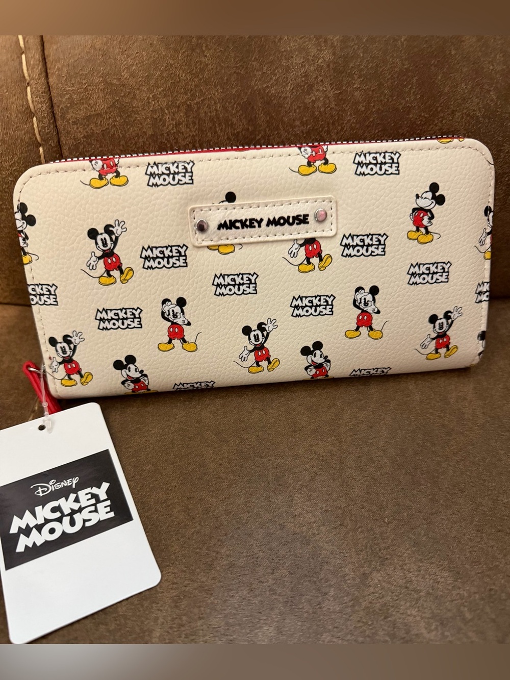 Disney Mickey Mouse Cream Wallet with Red, Yellow, Black Accents